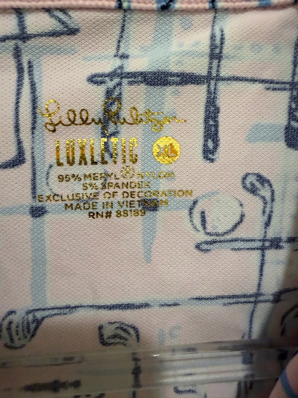 Lilly Pulitzer Luxeletic Sleeveless Pink Printed Collared Tank Top XL - Picture 2 of 5